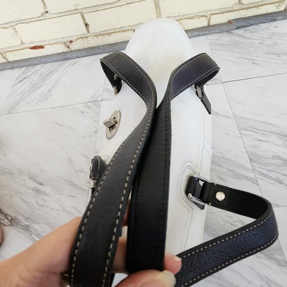 Rare Vintage Coach Hamilton White Pebbled Leather Satchel Tote Bag Purse - Picture 5 of 13